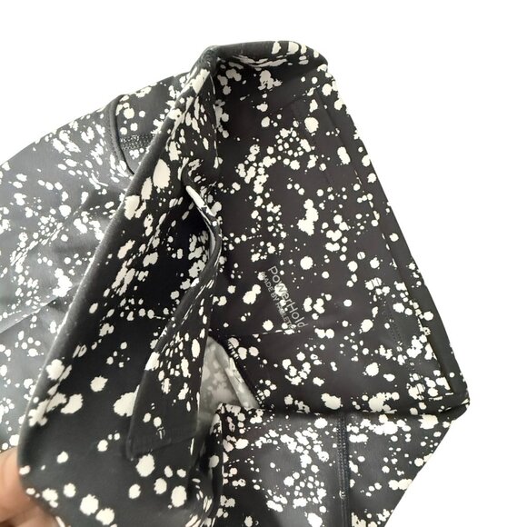 Fabletics PowerHold High-Waisted Black & White Splatter Bike Shorts With Crisscr - Picture 5 of 5